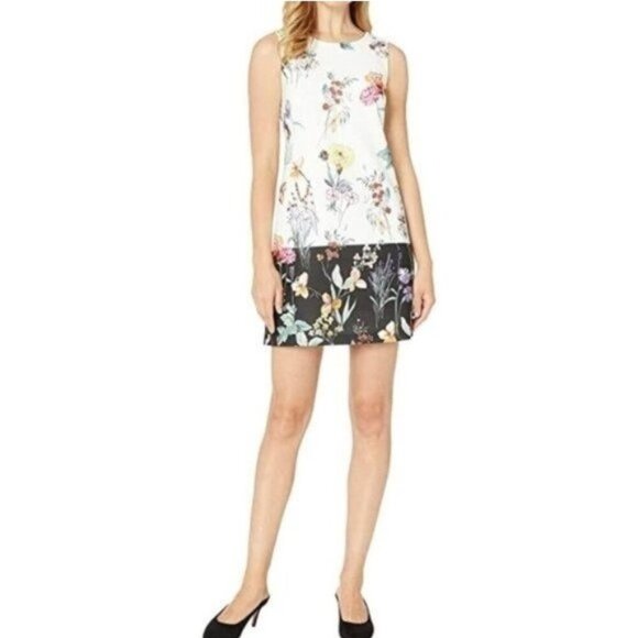 Adrianna Papell Dresses & Skirts - NWOT Adrianna Papell Women's Garden Border Shift Dress - Ivory Multi